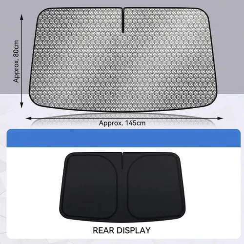 Vista 7 de Automotive Windshield Sun Shade for Honda HR-V 2023 2024 2025 2026, Front Window Heat Blocker Graphene Cooling Rays Reflector Opaque Foldable,L