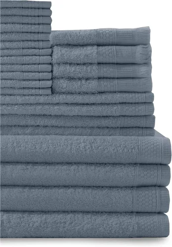 Vista 2 de Baltic Linen Juego de toallas de 100 % algodón, 4 toallas de baño, 4 toallas de mano, 4 puntas de los dedos con flecos, 12 toallas pequeñas
