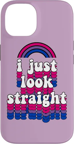 Vista 4 de I Just Look Straight Bisexual Rainbow Bisexual Pride Flag Case for iPhone 17