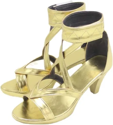 Vista 4 de COSGOGO Juego Genshin Impact Candace - Zapatos de cosplay para mujer, zapatos de tacón alto de anime para Halloween