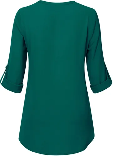 Vista 3 de Timeson - Blusa informal de chifón para mujer, blusa con cuello en V y manga 34