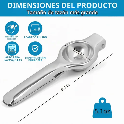 Vista 3 de Jenkin Exprimidor manual de acero inoxidable Exprimidor de limón cítrico,Exprimidor de frutas Lime Press Metal,Herramienta profesional de la cocina