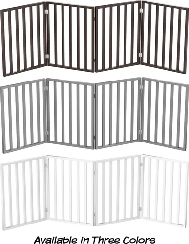 Vista 6 de PETMAKER Pet Gate - Puerta para perros para puertas, escaleras o casa - Independiente, plegable, estilo acordeón, valla de madera para perros