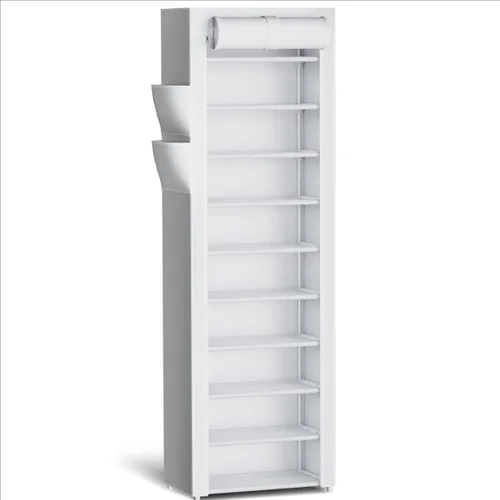 Vista 10 de Kitsure Zapatero – Estante organizador de zapatos de gran capacidad de 10 niveles con cubierta antipolvo y bolsillos laterales, zapatero de metal a