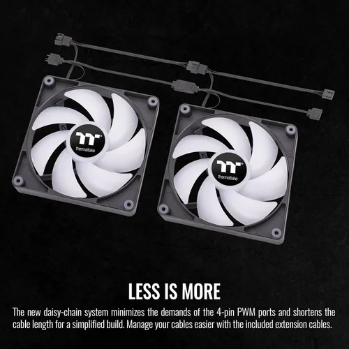 Vista 4 de Thermaltake CT120 ARGB Sync Ventilador de enfriamiento para PC (paquete de 2 ventiladores), sincronización de placa base de 5V, 16.8 millones