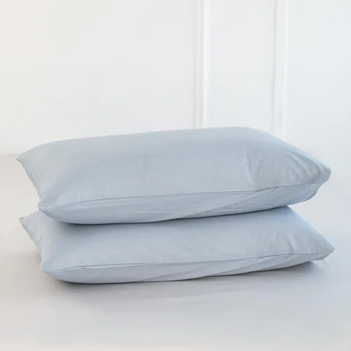 Vista 42 de MooMee Juego de 2 fundas de almohada de cuadros 100% algodón lavado con textura parecida al lino, transpirable, duradera, suave y cómoda