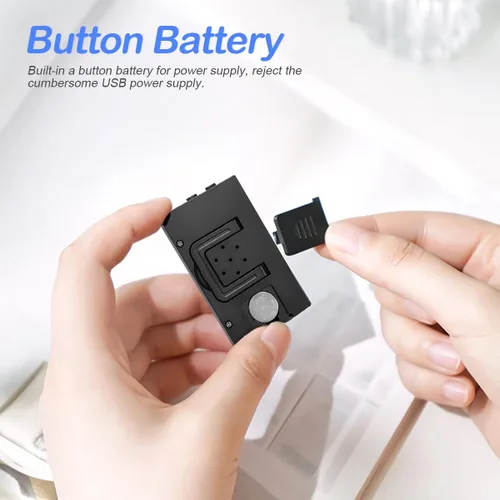Vista 3 de Osilly Mini reloj digital para tablero de instrumentos del automóvil, funciona con pilas y pantalla LCD transparente, reloj digital pequeño con Negro