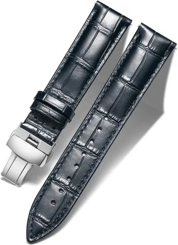 Vista 24 de BINLUN Leather Watch Strap, Quick Release Genuine Leather Replacement Watch Band with Butterfly Deployment Buckle for Men and Women, 12mm-24mm