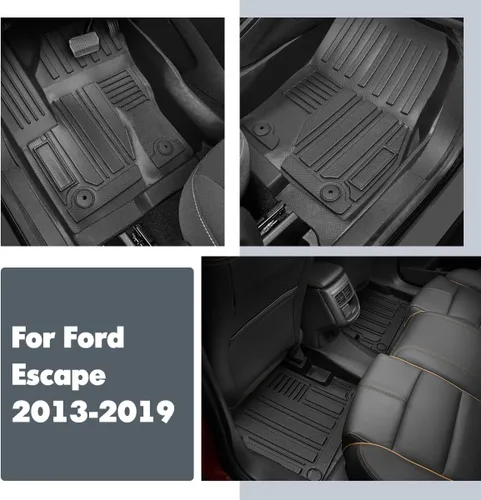 Vista 4 de Compatible con Ford Escape 2013-2019, alfombrillas de carga para todo tipo de clima, alfombrilla para maletero trasero de asiento trasero, protector