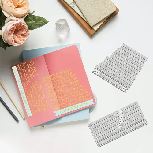Vista 4 de ORIGACH Elegante juego de platos de papel de aluminio y troquelados para manualidades, álbumes de recortes, tarjetas de papel, decoración de papel