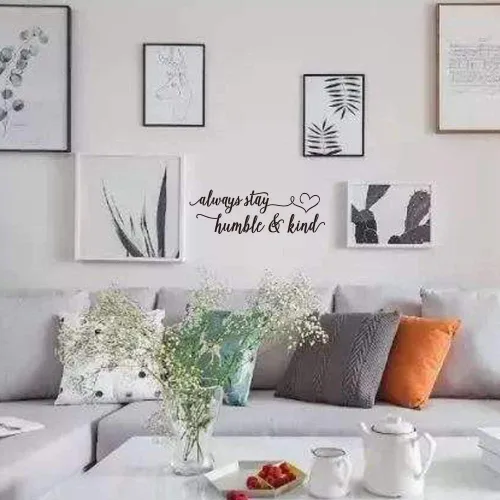 Vista 4 de Always Stay Humble & Kind - Letras talladas, citas inspiradoras, vinilo para pared, calcomanía de letras artísticas, lema