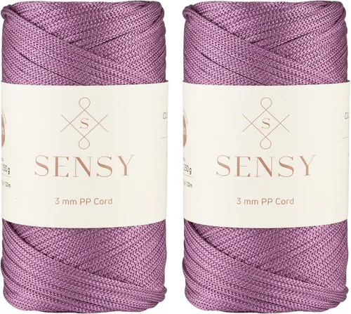 Vista 128 de Cuerda de poliéster Sensy Premium de 3 mm, 120 metros, 100% cordón de polipropileno, cuerda de macramé de 3 mm, cordón para bolsos de ganchillo