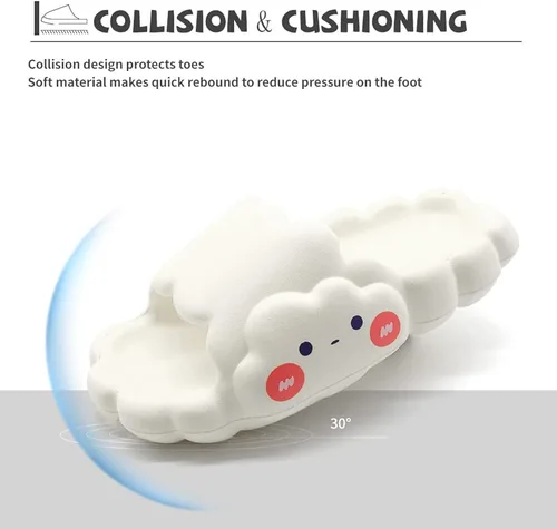 Vista 3 de Sandalias y pantuflas de EVA Cloud para mujeres y hombres para interiores y exteriores plataforma gruesa de verano playa antideslizantes de secado