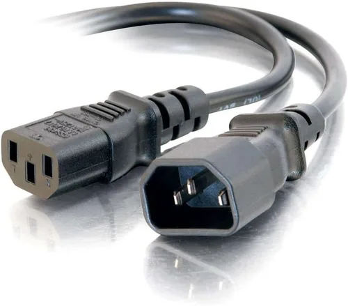 Vista 15 de Cable de alimentación C2G, cable de extensión corto, cable de extensión de alimentación, cable de alimentación de bloqueo, 10A, 250V, negro, 1 pie