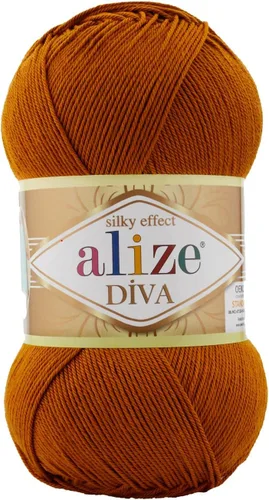Vista 14 de Alize Diva Silk Effect 100% hilo acrílico de microfibra, 1 madejas de bola de 3.53 oz 383yds color (1 - crema)