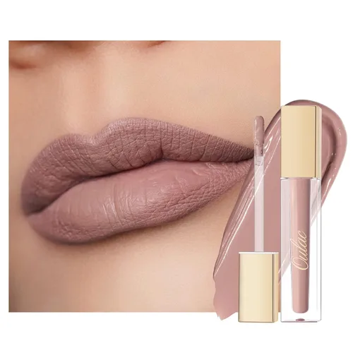 Vista 25 de Oulac Lápiz labial mate rosa para mujeres, lápiz labial líquido duradero de color rosa intenso, color de labios de alto impacto con cobertura total