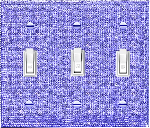 Vista 35 de 4 piezas de placa de pared rosa plateado brillante cubierta decorativa interruptor de luz cubierta de interruptor de palanca única diamantes