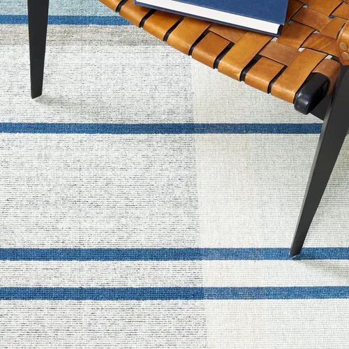 Vista 7 de SAFAVIEH Striped Kilim Collection STK707M - Alfombra de lana de tejido plano de 2 pies 3 pulgadas x 8 pies, color azul/beige