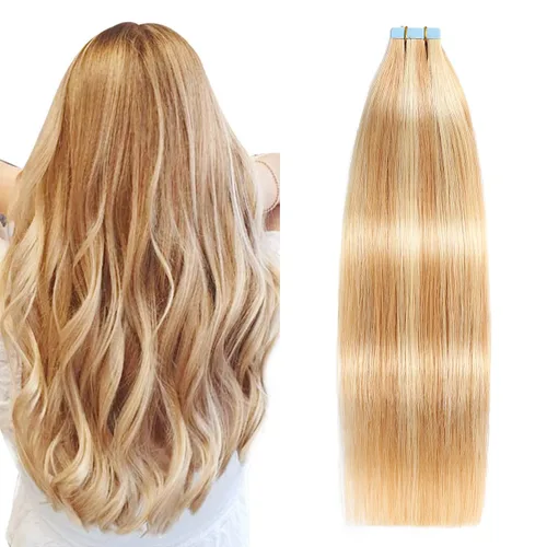 Vista 20 de SUYYA Extensiones de Cabello Humano Rizado Liso con Cinta, Color Negro Natural, Extensiones de Cabello con Cinta, Cabello Humano Rizado Liso, 12