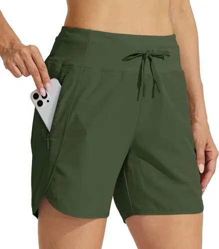 Vista 13 de Willit - Pantalones cortos deportivos de mujer para correr, 5 pulgadas, de secado rápido, para entrenamiento, senderismo, cintura alta, activos