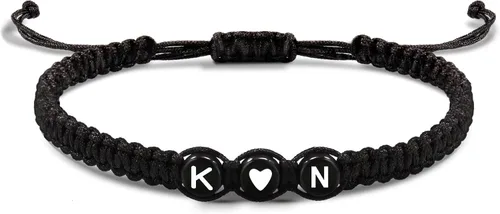 Vista 142 de Pulseras con iniciales para mujeres y hombres, regalos para novia, novio, pulseras de letras "I Love You", regalos para ella, él, mejor amigo
