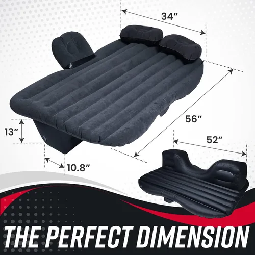 Vista 2 de VaygWay Colchón inflable de aire para automóvil – Cama de aire con kit de bomba – Asiento trasero – Cojín de cama inflable para vacaciones