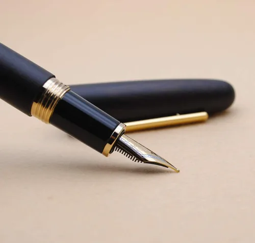 Vista 4 de Jinhao 9056 - Pluma estilográfica de madera natural hecha a mano (madera de ébano, plumín medio de 0.7mm)