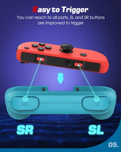 Vista 7 de MoKo Grip para Nintendo Switch OLED modelo Joycon & Switch Joy-Con, paquete de 2 Kit de mango ergonómico de agarre de mano compatible con Nintendo