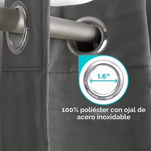 Vista 3 de White Classic Cozlo - 2 paneles de cortinas opacas para dormitorio con ojales, cortinas opacas para oscurecer la habitación, cortinas