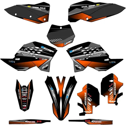 Vista 7 de Kit de base gráfica SXF Surge Black Senge 2007-2010 compatible con KTM