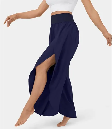Vista 2 de ZJHANHGKK Pantalones de pierna ancha para mujer, de verano, de cintura alta, color sólido, casual, holgados, para yoga, pilates, talla grande