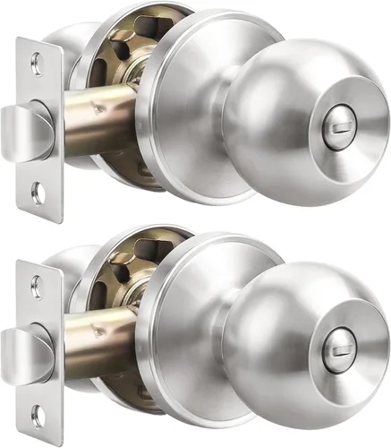 Vista 29 de Probrico Paquete de 1 pomo redondo para puerta de cama/baño, función de privacidad para baño/dormitorio, manija