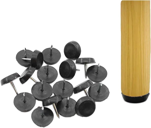 Vista 5 de 50 almohadillas redondas de nailon para muebles, resistentes para clavos en muebles, protectores de suelo de madera dura para silla, mesa Negro
