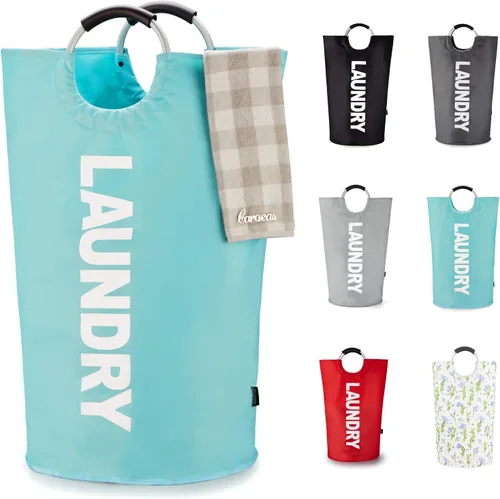 Vista 16 de Caroeas Cesta de Ropa de 90L (13 Colores), Cesta de Ropa Impermeable, Bolsa de Ropa con Asas Acolchadas, Cesta de Ropa, Cesta de Ropa Plegable