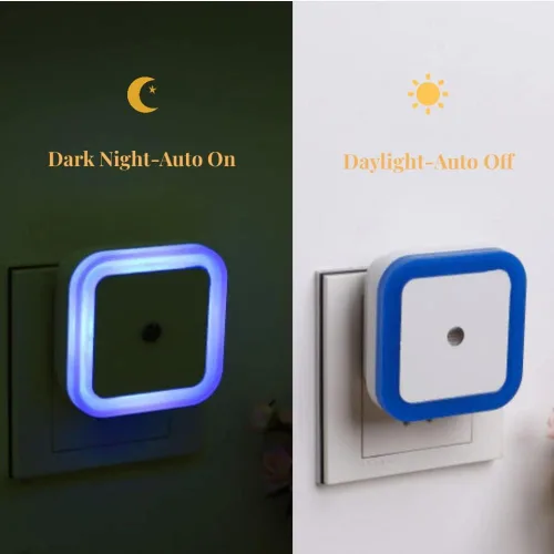 Vista 2 de Othmro ABS L65 × W65 × H68 Luz nocturna enchufable Luz cálida LED Navidad bombilla luces de cama con sensor automático de atardecer a amanecer