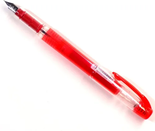 Vista 2 de Platinum Pluma estilográfica, nuevo Preppy, punta fina, rojo (PSQ-300#11) + juego de cartuchos de tinta SPN-100A #11 (rojo) (importación de Japón)