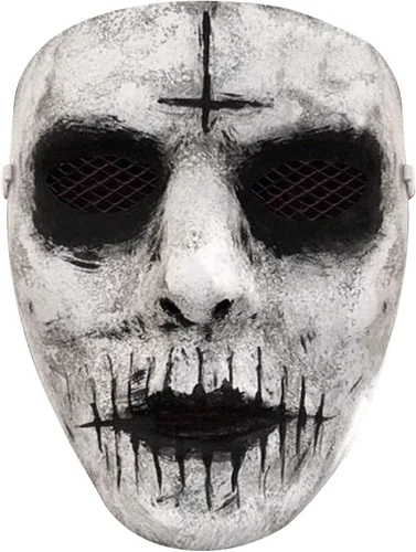 Vista 2 de Máscara de asesino de demonios, máscara de zombi de terror con ojos