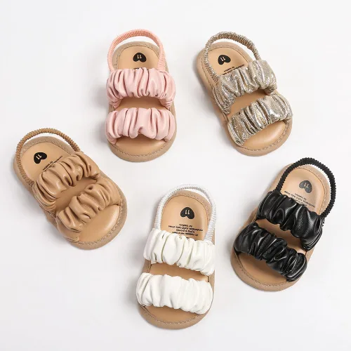 Vista 6 de Timatego Sandalias de verano para bebés y niñas con suela suave de flores, zapatos de vestir para cuna, recién nacidos, para recién nacidos