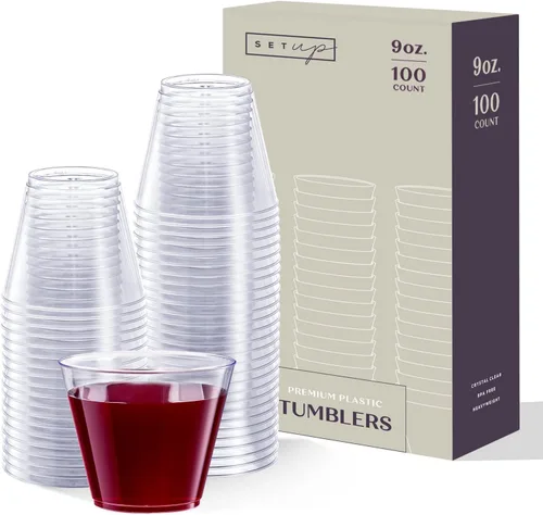 Vista 10 de SETUP Vasos de chupito de plástico duro transparente [1 onza - 100 unidades] Vasos de chupito desechables 1 oz. - Transparente