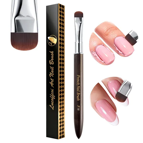 Vista 10 de Builder Gel Brush - Cabeza plana ancha para una aplicación suave Grande Redondo