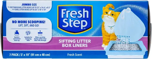Vista 24 de Fresh Step Bolsas de arena para gatos con cordón, bolsas de arena perfumadas resistentes para sartenes ovaladas y rectangulares grandes, control