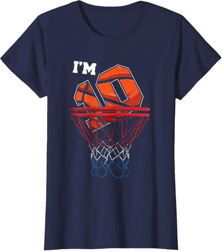 Vista 32 de Camiseta de regalo de cumpleaños con red de baloncesto de 10 años, Negro