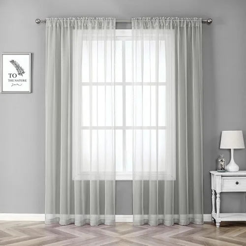 Vista 7 de JUSPURBET 2 cortinas traslúcidas para ventana, panel de cortina semitransparente sólido de lujo para sala de estar, dormitorio al aire libre, 59 x