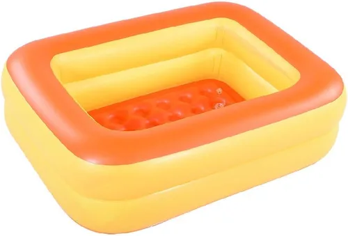 Vista 7 de HIWENA Piscina inflable para niños, 45 x 35 x 14 pulgadas, piscina azul para niños, bañera de verano con suelo suave inflable