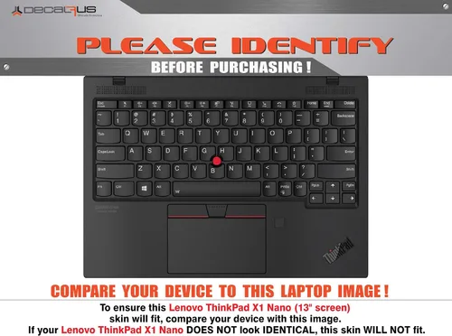 Vista 2 de Decalrus - Calcomanía protectora para Lenovo ThinkPad X1 Nano (pantalla de 13,3") Portátil Gris Oscuro Textura Aluminio Cepillado Carcasa Funda