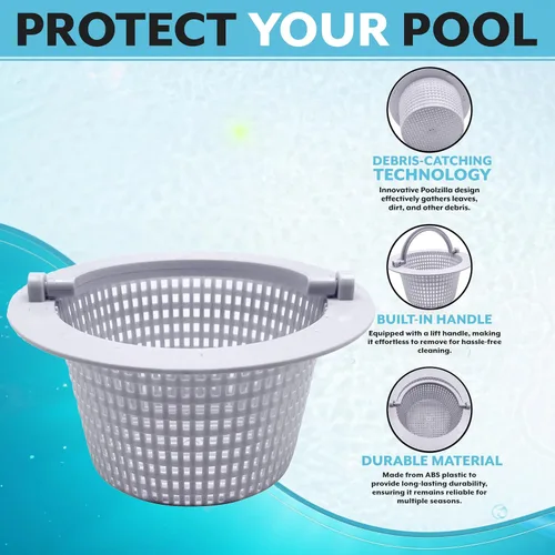 Vista 6 de Poolzilla Cesta de skimmer premium (paquete de 1) compatible con SP1091WM y Pentair HydroSkim 51330, fabricada con plástico ABS, mide 6.25 pulgadas