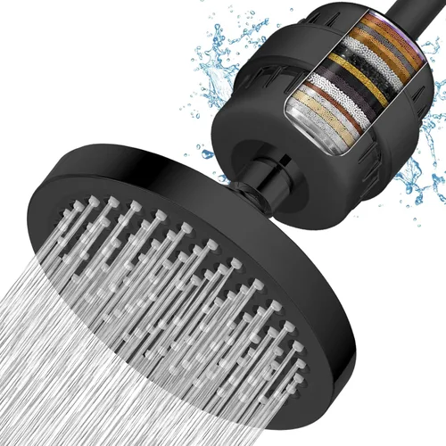 Vista 9 de Paquete de 2 cartuchos filtrados de ducha de 18 etapas, cartucho de filtro de cabezal de ducha multietapa de repuesto – Filtro de ducha universal