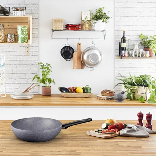 Vista 4 de Tefal Natural On Induction G2801902 - Sartén antiadherente para wok (11.0 in), color gris lavanda