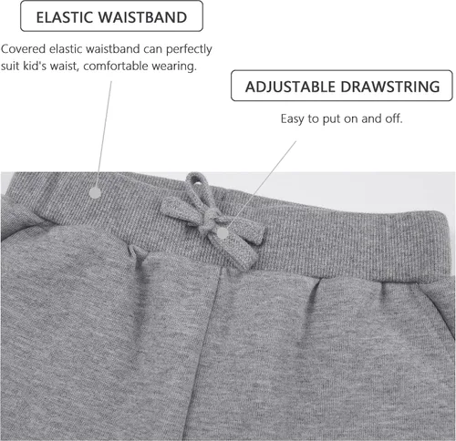 Vista 4 de DOTDOG Pantalones cortos deportivos unisex suaves y saludables para niños, pantalones cortos casuales básicos para niños o niñas de 3 a 12 años