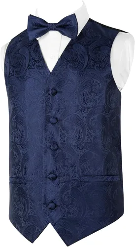 Vista 47 de Alizeal Conjunto de 2 piezas de corbata de lazo preatada de jacquard de cachemira con estampado floral clásico para niños